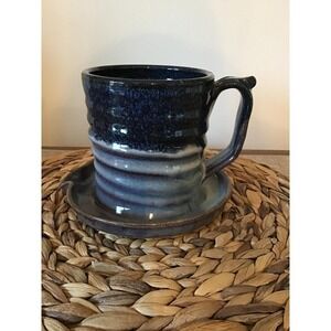 Alewine Pottery Drip Glaze Fluted Bacon Cooker Farmhouse Cottagecore Boho - READ